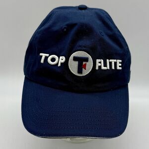 Top Flite‎ Men's Performance Golf Hat Strap Back Blue Spellout Logo TL-Tour
